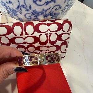 Coach Gold and Purple Enamel Bracelet